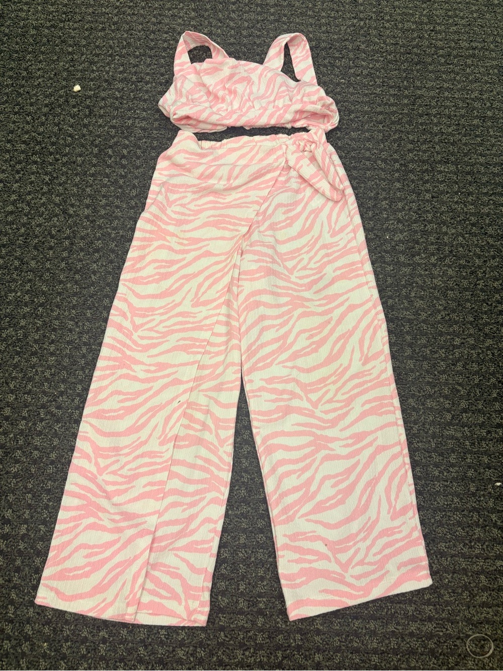 Zara Girls Pink Zebra Print Outfit Set – Top Size 7 & Pants Size 8